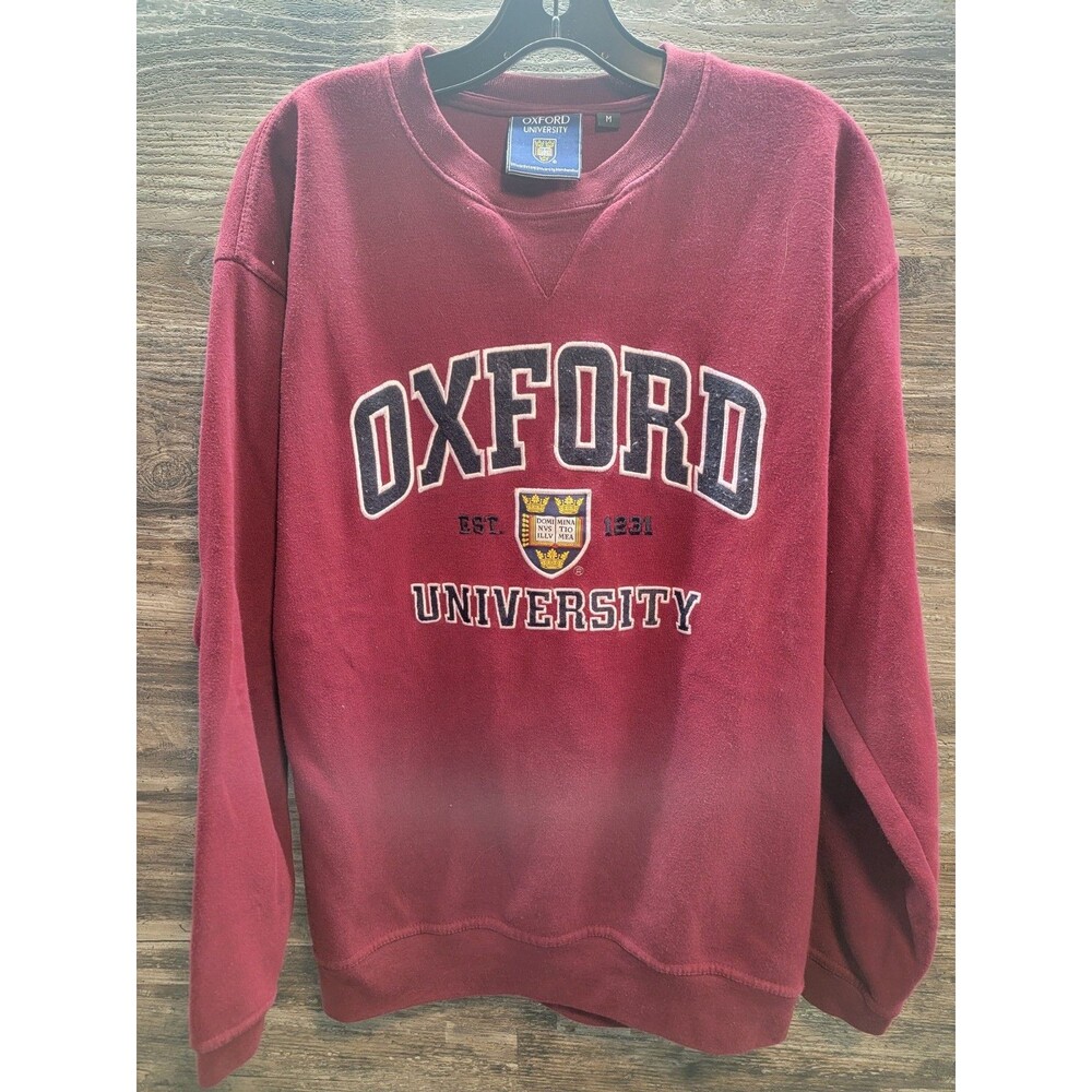 Vtg Oxford University England Official Crewneck Sweatshirt Size Medium Maroon